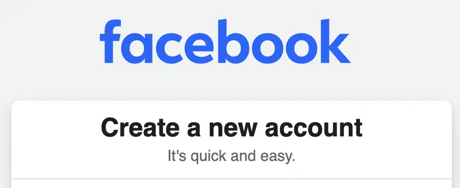 facebook sign up