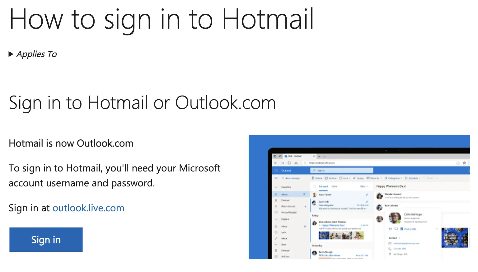 hotmail login